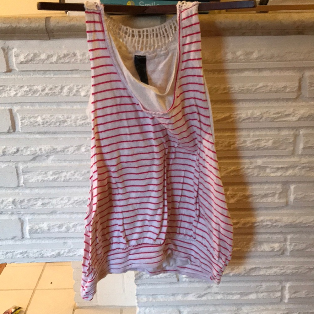 Red and white tank top